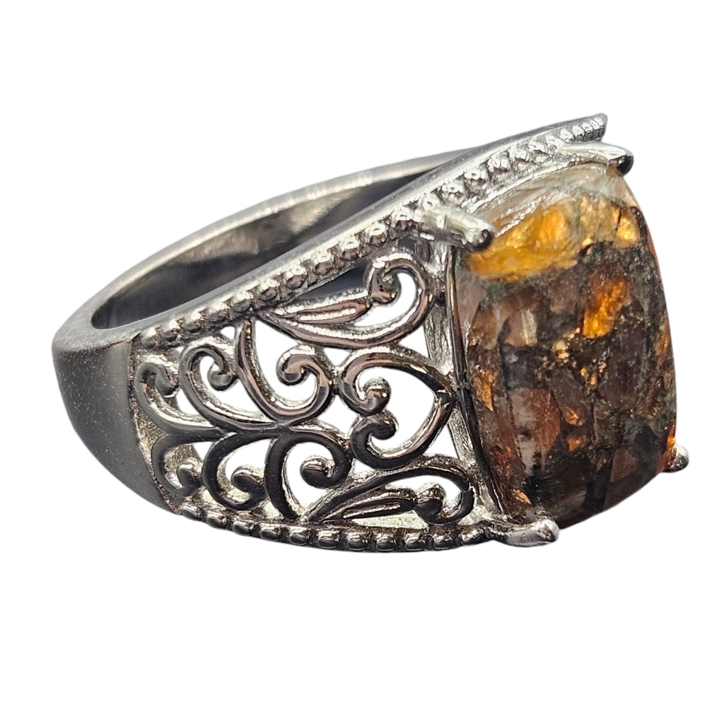 Matrix Fire Opal Ring - Picture 6 of 6
